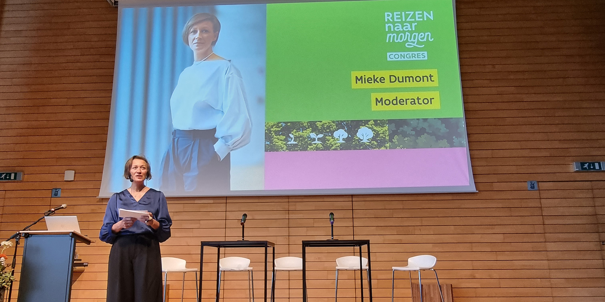 Reizen naar Morgen-congres Moderator Mieke Dumont